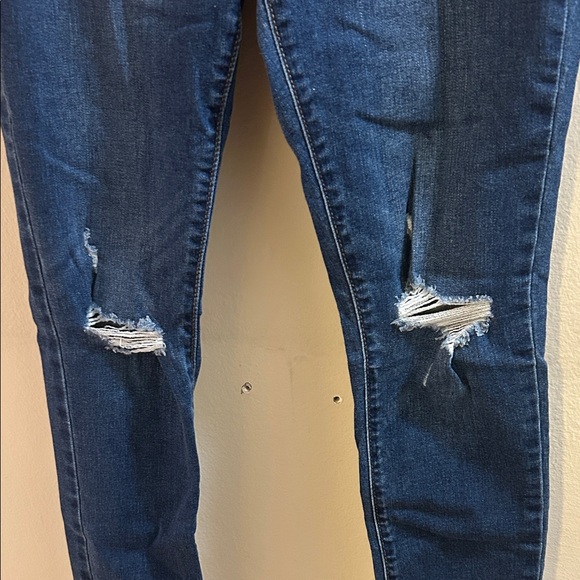 Old Navy Distressed Dark Blue Women's Jeggings - Picture 4 of 7